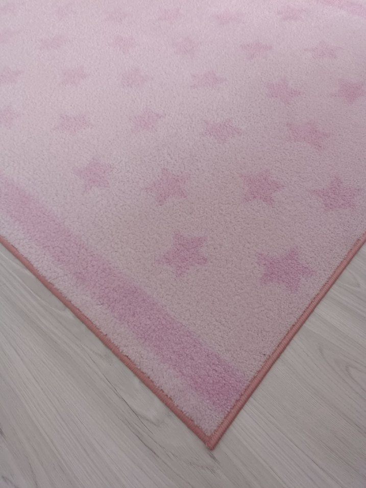 İKEA Pembe Pastel Yıldız Desenli Modern Halı - Görsel 3