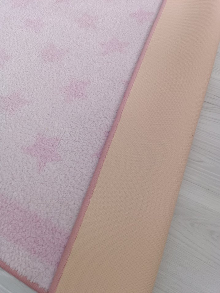 İKEA Pembe Pastel Yıldız Desenli Modern Halı - Görsel 5