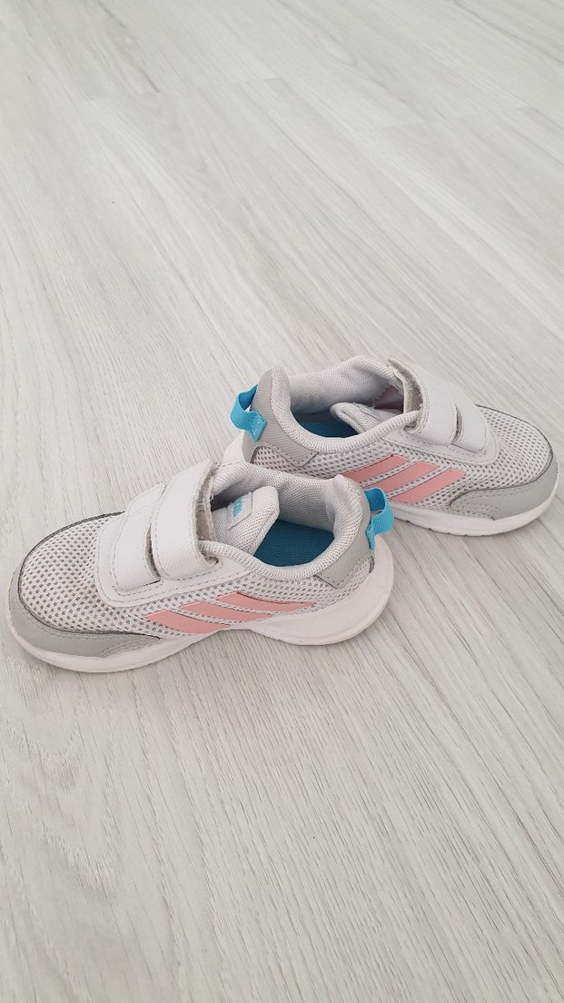 Kız Çocuk Gri Beyaz Cırt Cırtlı Spor Ayakkabı - Görsel 3