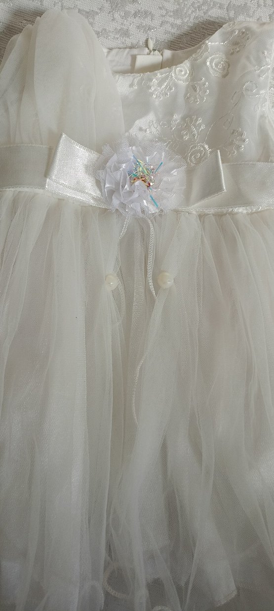 3/4 Ay Beyaz Uzun Gelinlik Elbise - Görsel 2