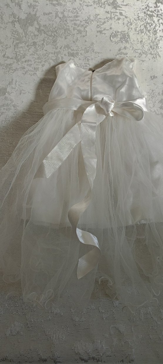 3/4 Ay Beyaz Uzun Gelinlik Elbise - Görsel 3