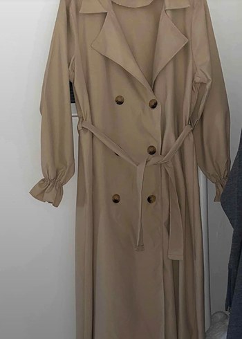 Bej Kadın Uzun Boy Trençkot - Görsel 3
