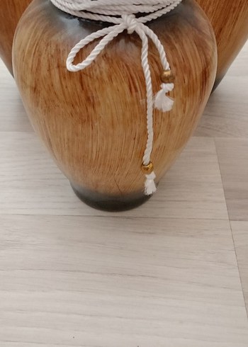 Bej ve Gri Renkli Seramik Vazo Seti - Görsel 2