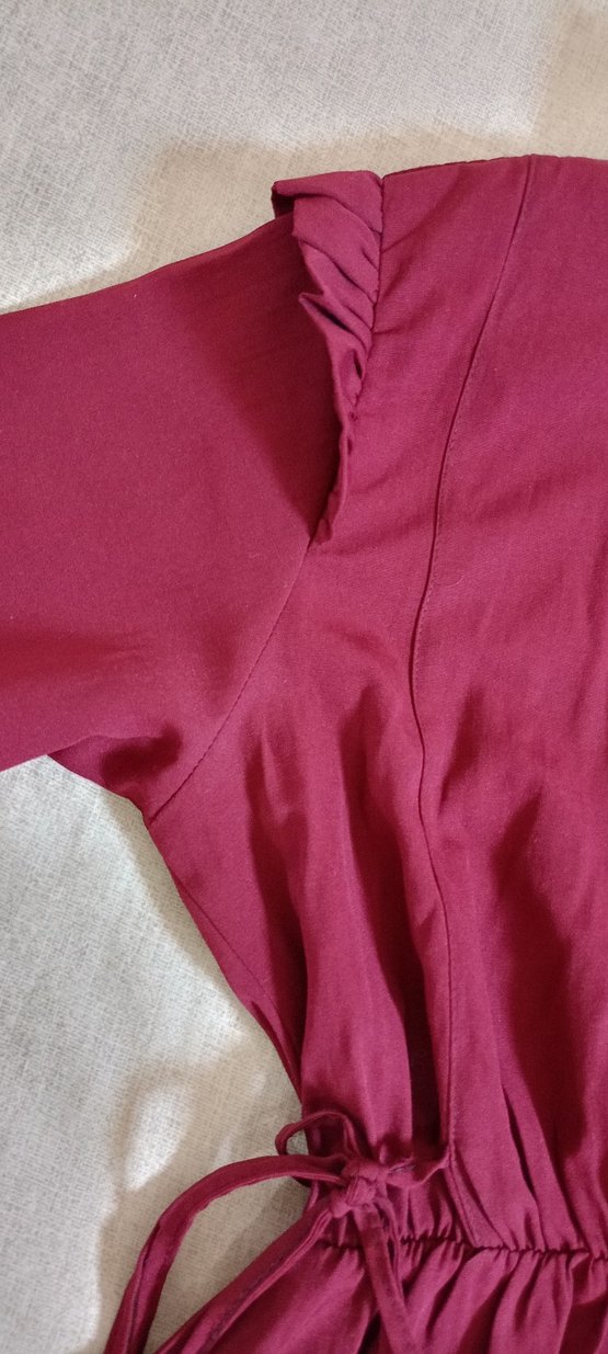 Bordo Midi Kadın Elbise - Görsel 4