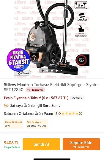 Stilevs elektrikli süpürge