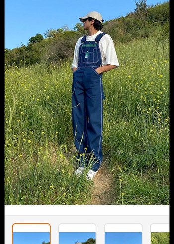 Kadın Lacivert Kot Uzun Salopet