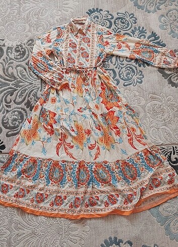 m Beden Mihriban Butik Günlük Yazlık Tesettür Elbise Viskon