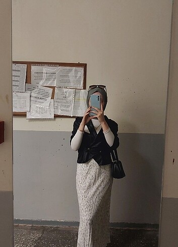 C&A C&A Deri görünümlü siyah ceket / mini blazer