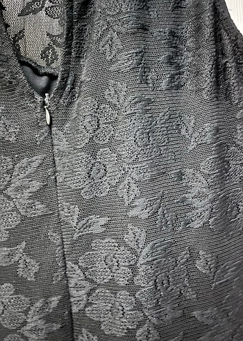 Siyah Dantel Detaylı Midi Gotik Elbise - Görsel 5