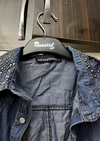 Düğmeli Denim Kadın Gömlek - Görsel 2