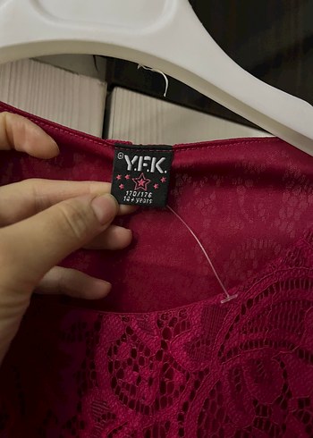 Bordo Dantel Detaylı Bohem Triko Elbise - Görsel 3