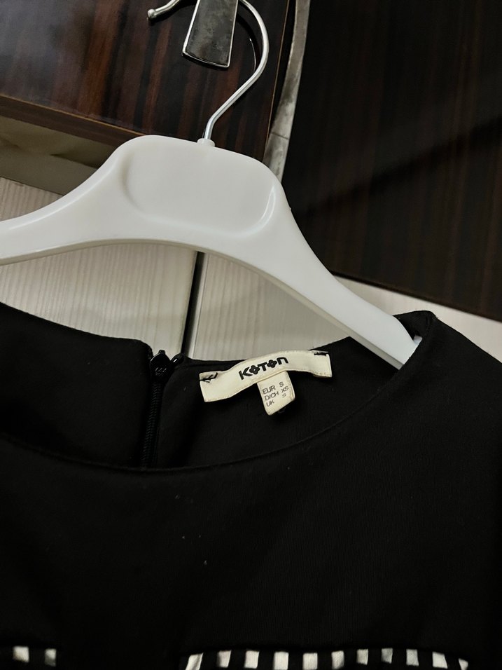 Siyah Kemerli Midi Kadın Elbise - Görsel 3