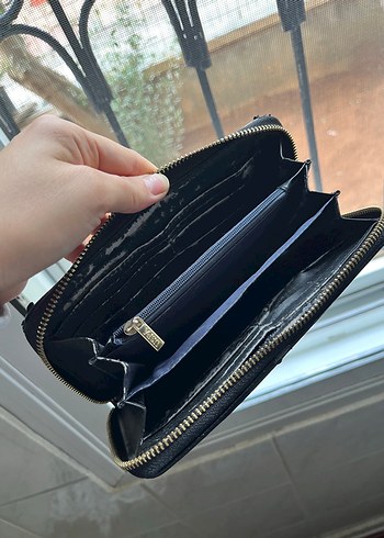 Siyah Deri Fermuarlı Kadın Cüzdanı - Görsel 5