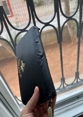 Siyah Deri Fermuarlı Kadın Cüzdanı - Görsel 3