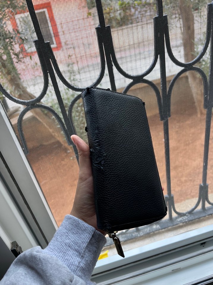 Siyah Deri Fermuarlı Kadın Cüzdanı - Görsel 4