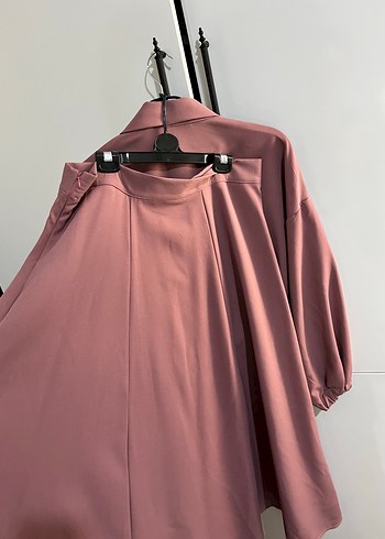 42 Beden pembe Renk Pembe Düğmeli Uzun Kadın takım