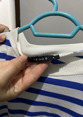 Mavi Çizgili Hamile Tişörtü, Uzun Kollu, Rahat Kesim - Görsel 3