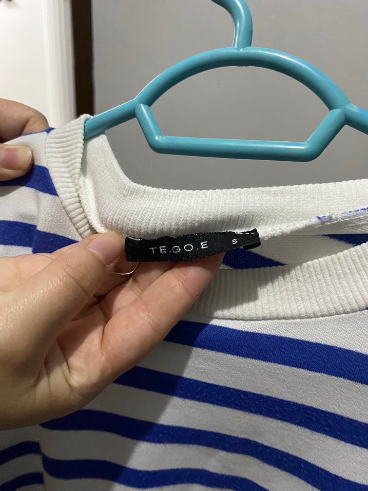 Mavi Çizgili Hamile Tişörtü, Uzun Kollu, Rahat Kesim - Görsel 3