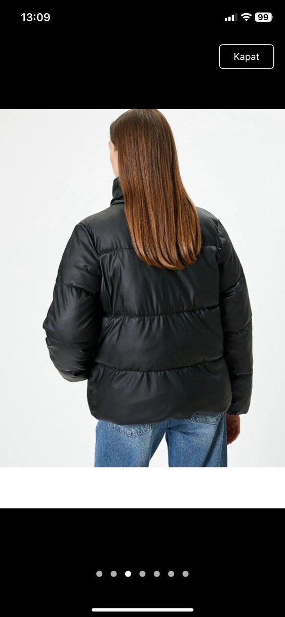 Siyah Deri Midi Kışlık Kadın Mont - Görsel 3