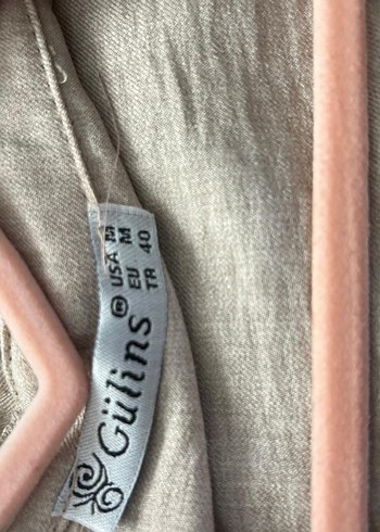 Nakışlı Bej Keten Kadın Gömlek - Görsel 4