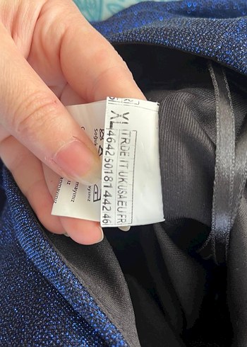 Parlak Lacivert Uzun Abiye Elbise - Görsel 3