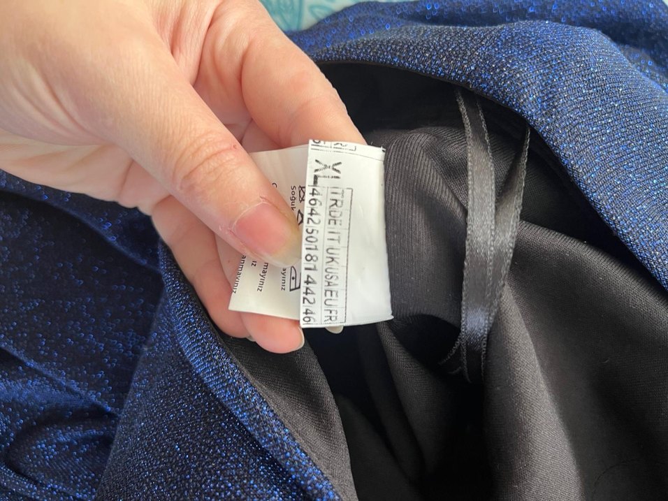 Parlak Lacivert Uzun Abiye Elbise - Görsel 3