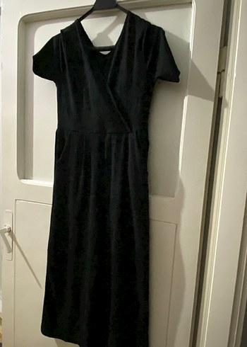 V Yaka Siyah Uzun tulum - Görsel 2