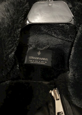 Kürk Detaylı Siyah Deri Biker Ceket - Görsel 4