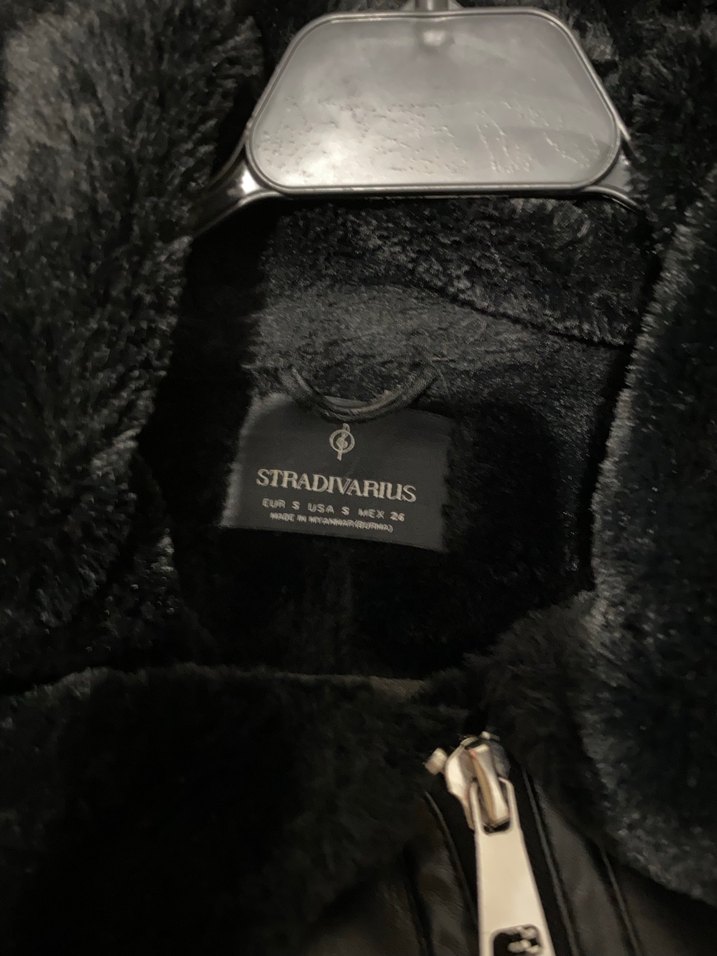 Kürk Detaylı Siyah Deri Biker Ceket - Görsel 4