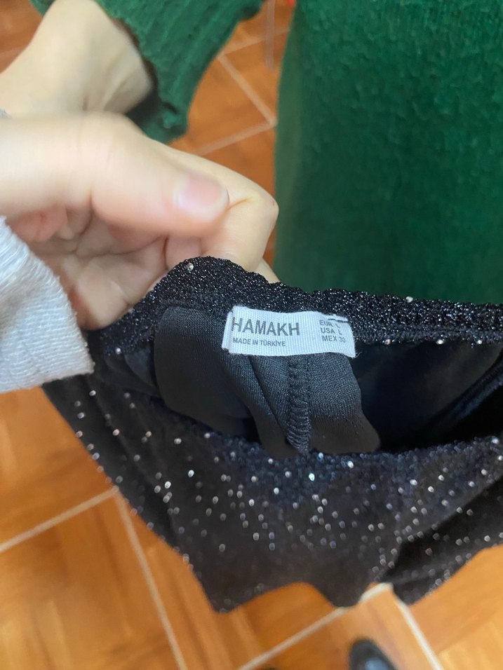 Kadın Siyah Midi Drapeli Etek - Görsel 5