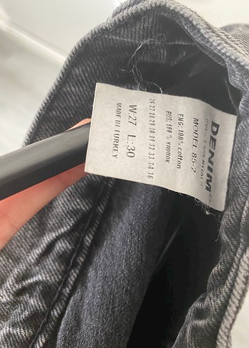 Gri Kadın Midi Boy Regular Fit Denim Jean - Görsel 3