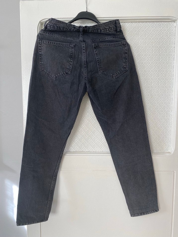 Gri Kadın Midi Boy Regular Fit Denim Jean - Görsel 2