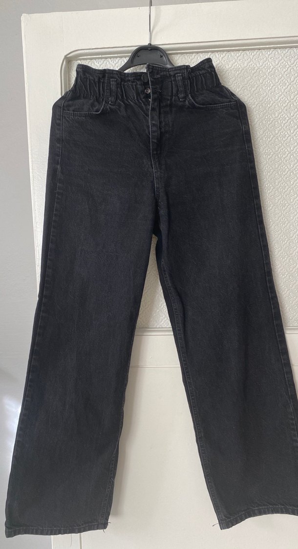 Kadın Siyah Denim Kemerli Normal Kesim Jean - Görsel 2