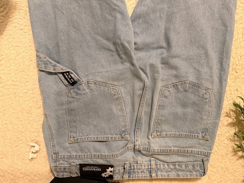 Gri Loose Fit erkek Kot Pantolon - Görsel 3