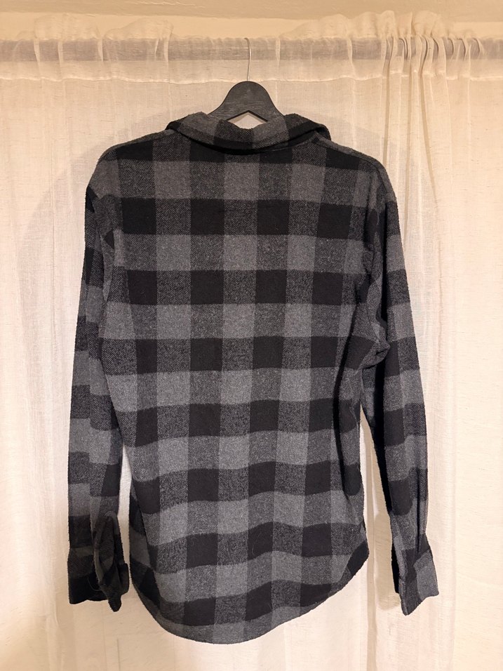 Gri Ekose Desenli Uzun Kollu Erkek Gömlek - Görsel 3