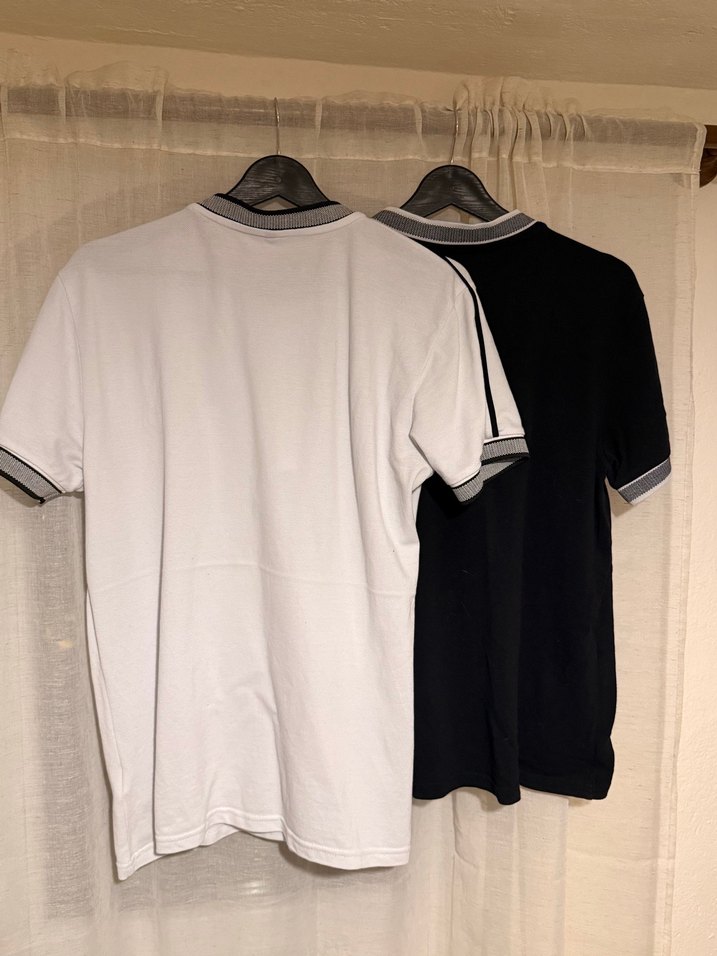 Fermuarlı Siyah ve Beyaz Erkek Polo Tişört - Görsel 3