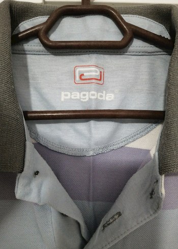 Düğmeli Gri Çizgili Erkek Polo Tişört - Görsel 3