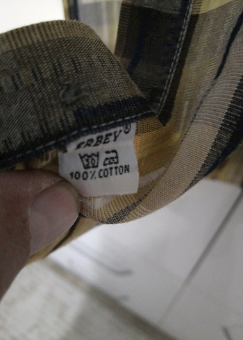 Düğmeli Kahverengi Batik Erkek Gömlek - Görsel 6