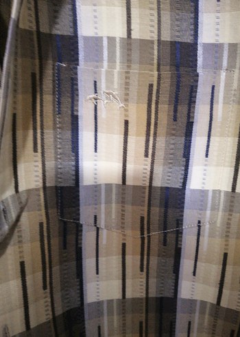 Düğmeli Kahverengi Batik Erkek Gömlek - Görsel 5