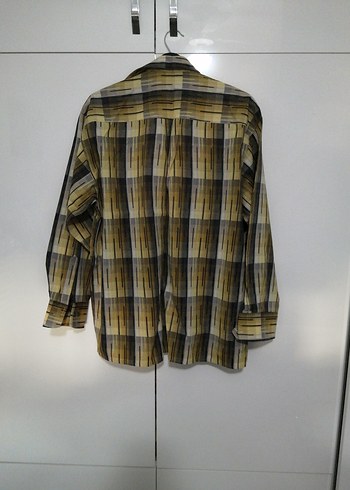 Düğmeli Kahverengi Batik Erkek Gömlek - Görsel 3