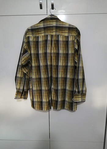 Düğmeli Kahverengi Batik Erkek Gömlek - Görsel 4