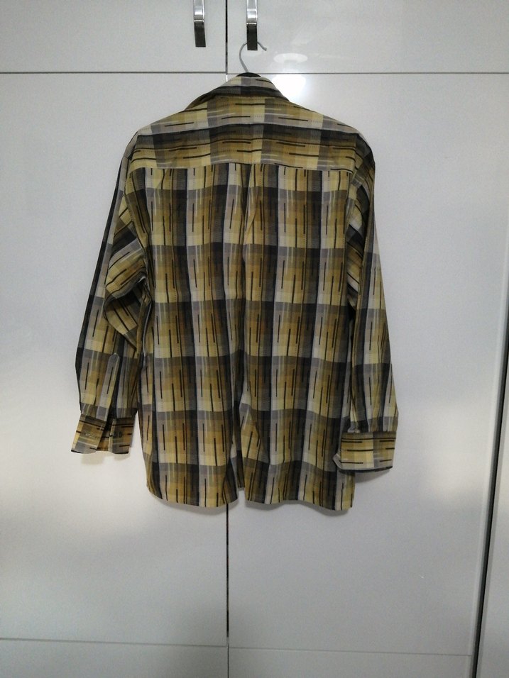 Düğmeli Kahverengi Batik Erkek Gömlek - Görsel 3