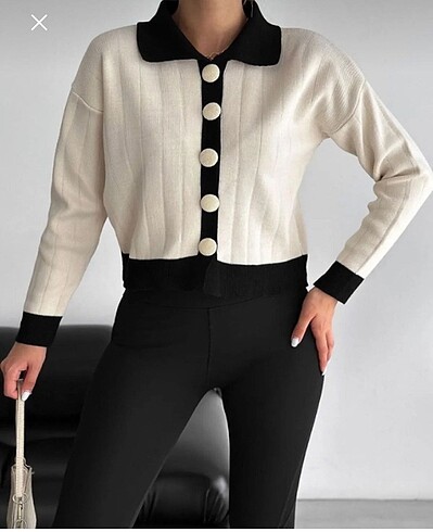 Zara Polo yaka triko hırka