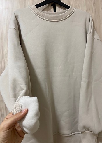 Kadın Camel Renk Oversize Sweatshirt - Görsel 3