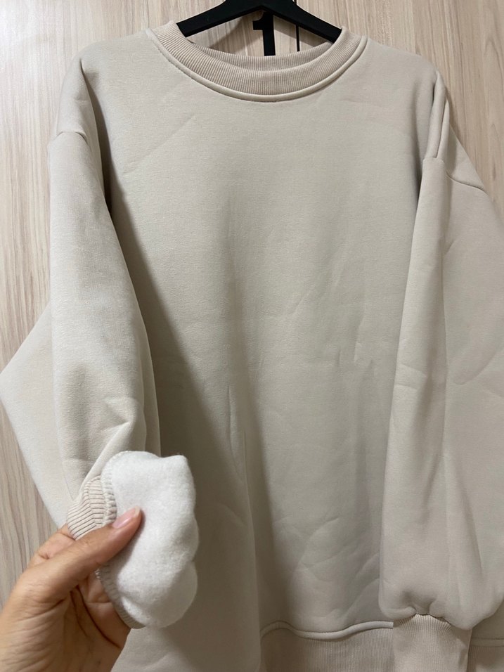 Kadın Camel Renk Oversize Sweatshirt - Görsel 3
