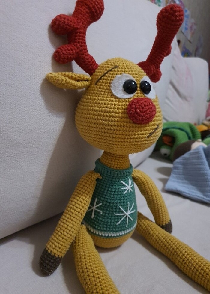 Amigurimi Geyik  43cm boyundadır - Görsel 3