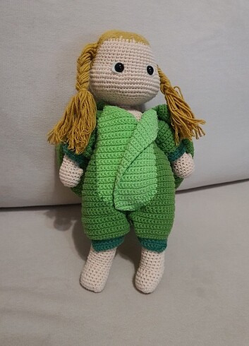 Amigurimi timsah kapşonlu kız bebek - Görsel 2