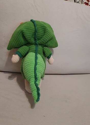 Amigurimi timsah kapşonlu kız bebek - Görsel 4