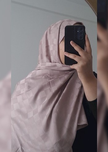 Diğer Pudra Pembe Geometrik Desenli İnce Sal