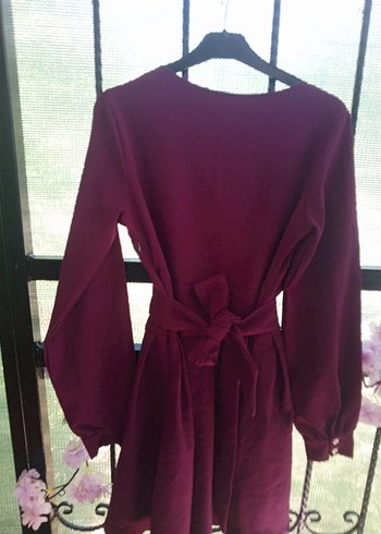 Diger Bordo Kadın Uzun Kollu Uzun Elbise - Görsel 6